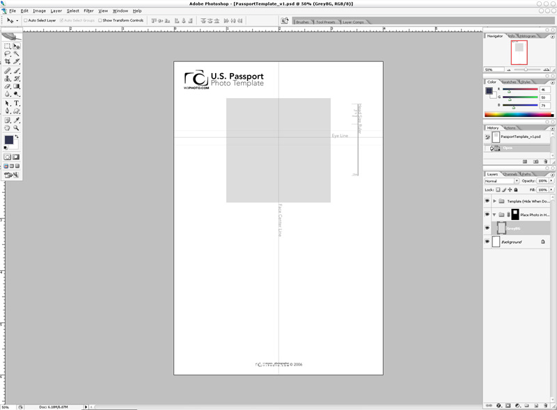 Photoshop Passport Photo Template v1.1 | NicMyers.com